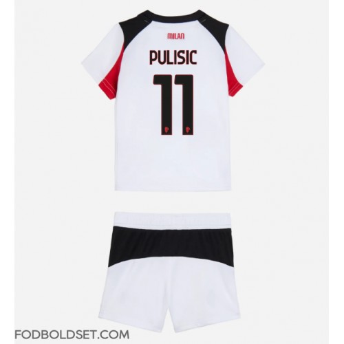AC Milan Christian Pulisic #11 Udebane Trøje Børn 2025-26 Kortærmet (+ Korte bukser)